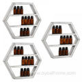 Wall Mounted Wooden Hexagon Floating Shelf